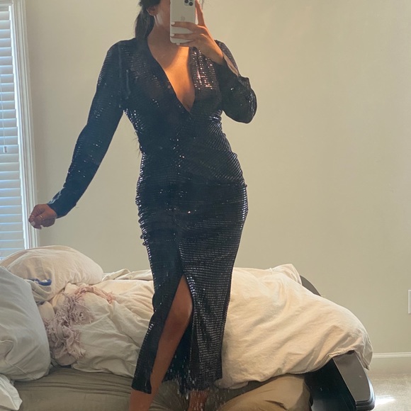 ZARA SEQUIN Black Dress - Picture 11 of 13